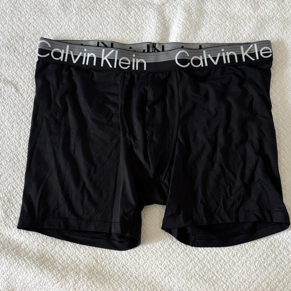 Calvin Klein Black Boxer Briefs with Silver Waistband